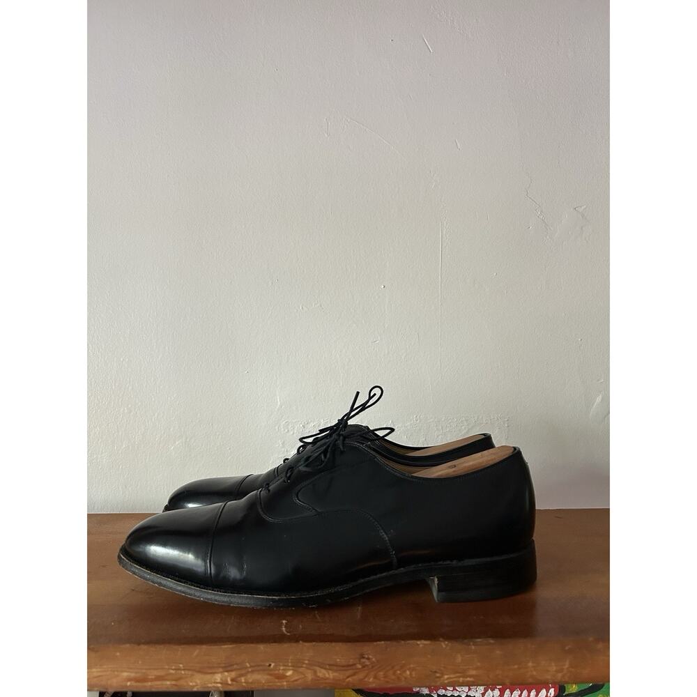 Vintage Men’s Johnston & Murphy Black Oxford Dress Shoes Cap Toe Size 10.5 C